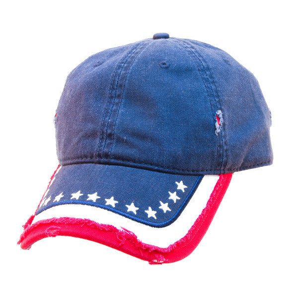 Otto Cap - Distress American Flag Cap - Full View