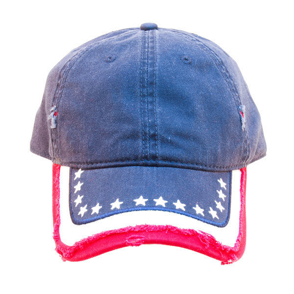 Otto Cap - Distress American Flag Cap - Front View