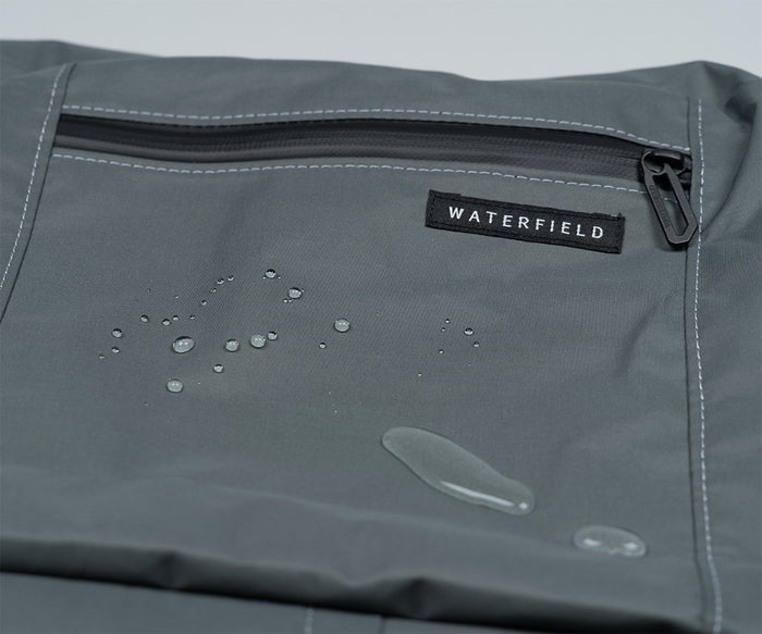 Water-resistant, structured textile with a natural feel