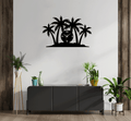 Palm Trees - Metal Wall Art with Clock