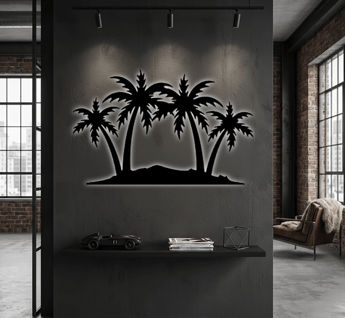 Palm Trees Metal Wall Art – Tropical Beach Home & Outdoor Decor