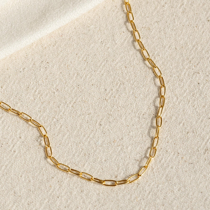Gold vermeil paperclip necklace