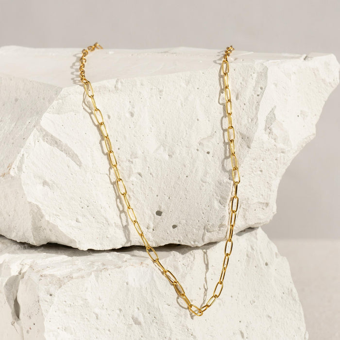 Paperclip necklace made in gold vermeil