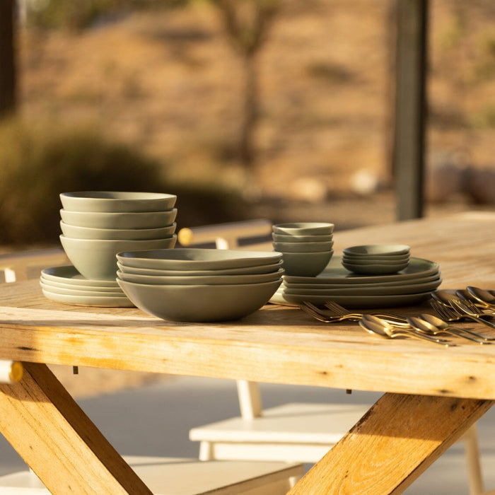Pasta bowls dinnerware by Fable Home, shown in a beachgrassgreen finish. – #beachgrassgreen