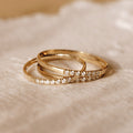 White topaz gemstone pave band in gold vermeil