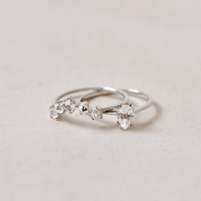 Silver, White Topaz