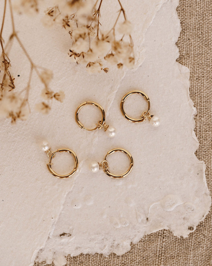 Earrings with tiny freshwater pearls