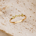 Peridot ring in gold vermeil with irregular gemstones
