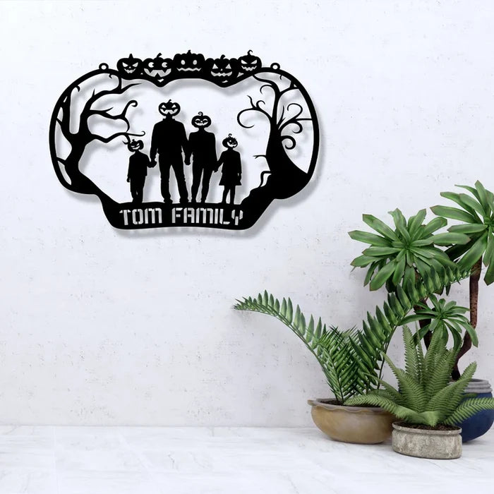 Personalized Halloween Metal Entrance Metal Wall Art