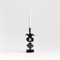 Picado Small Black Metal Taper Candle Holder 13" by Lucia Eames