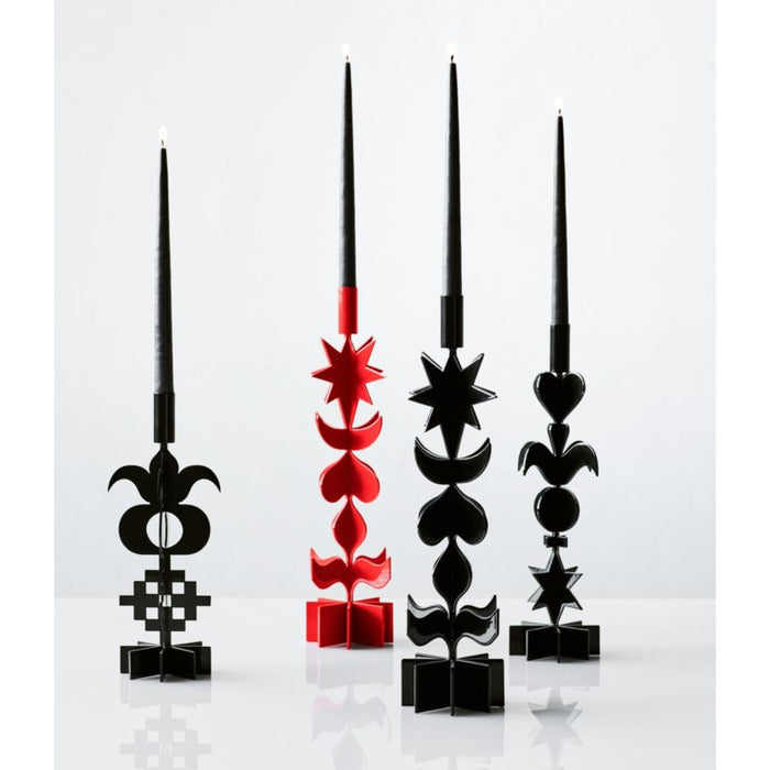 Picado Small Black Metal Taper Candle Holder 13" by Lucia Eames