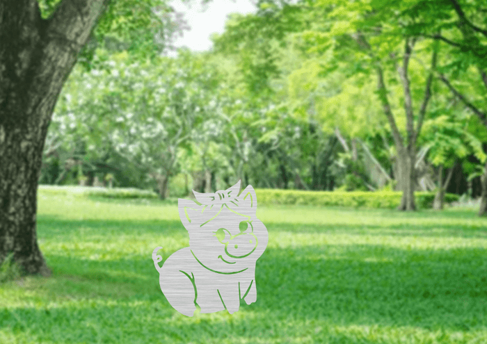 Piggy Garden Stakes - Metal Art - MetalPlex