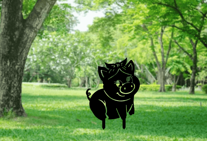 Piggy Garden Stakes - Metal Art - MetalPlex