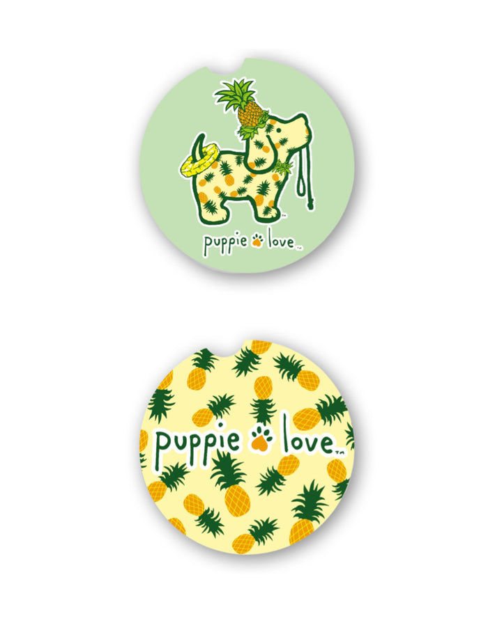 PINEAPPLE PUP CAR COASTER PUPPIE LOVE