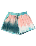 PINK/TURQUOISE STRIPED TIE DYE LOUNGE SHORTS PUPPIE LOVE