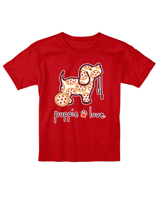 PIZZA PATTERN PUP, YOUTH SS PUPPIE LOVE