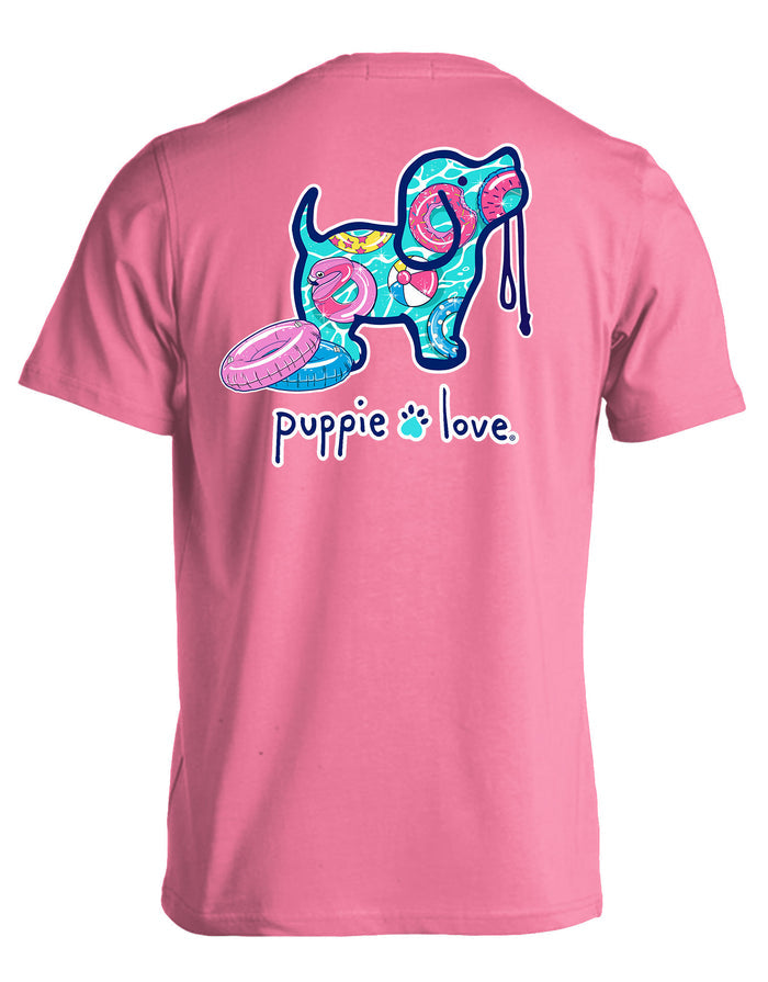 POOL FLOAT PATTERN PUP PUPPIE LOVE