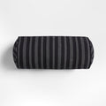 Portofino Cotton Striped Bolster 16"x8" Ink Black Throw Pillow
