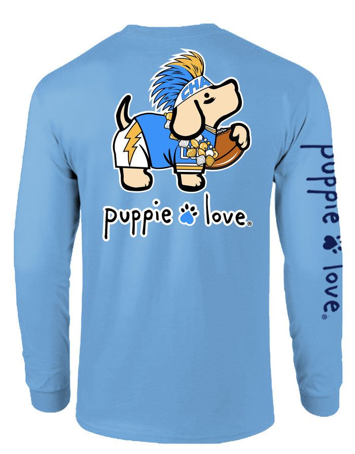 POWDER BLUE AND GOLD MASCOT PUP, ADULT LS PUPPIE LOVE