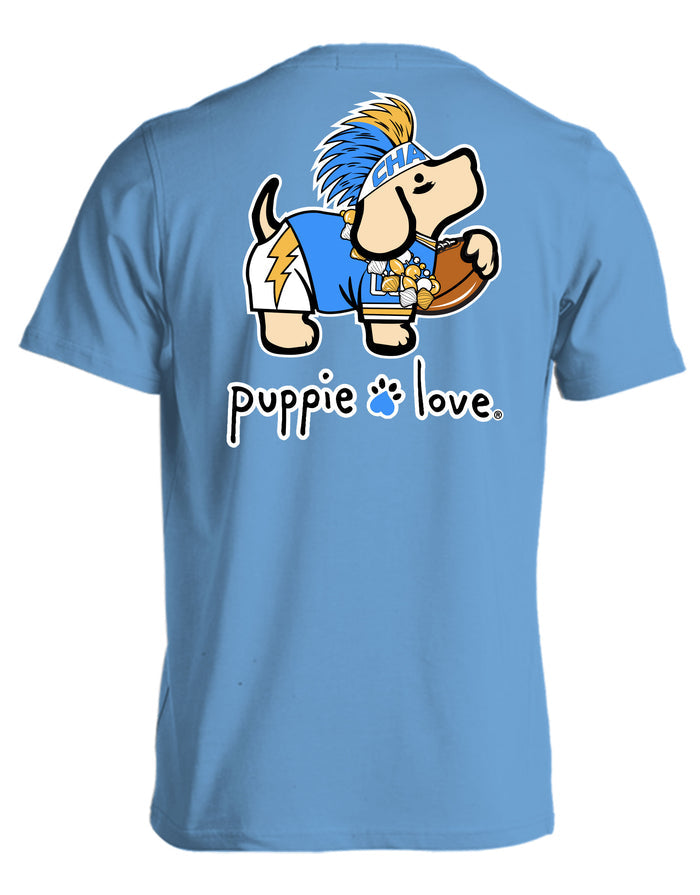 POWDER BLUE AND GOLD MASCOT PUP PUPPIE LOVE