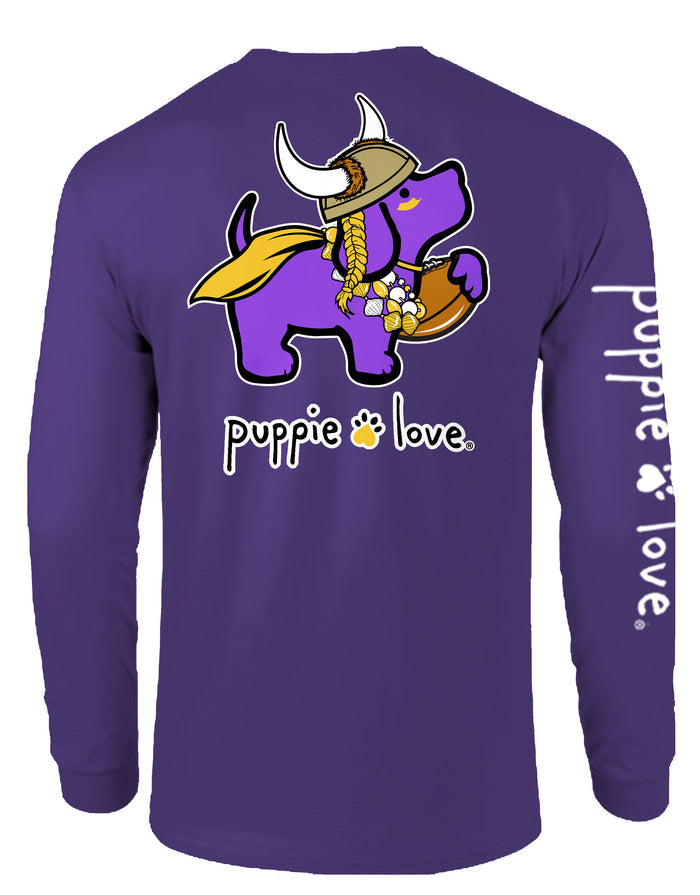 PURPLE AND GOLD MASCOT PUP, ADULT LS PUPPIE LOVE