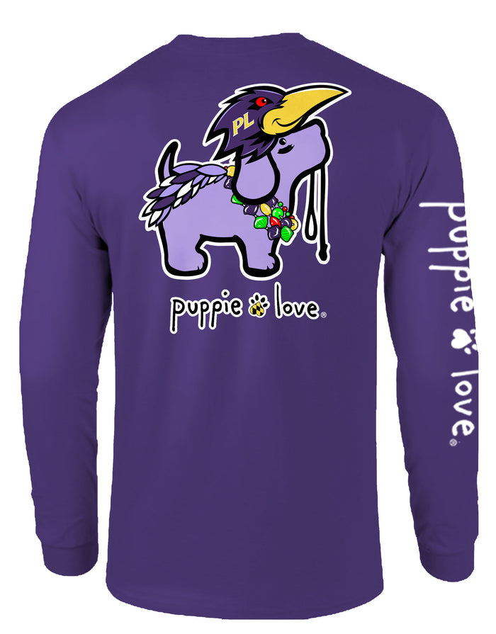 PURPLE MASCOT PUP, ADULT LS PUPPIE LOVE