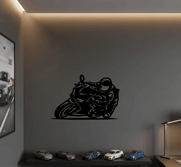 Racing Biker- Metal Wall Art
