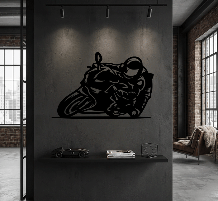 Racing Biker- Metal Wall Art
