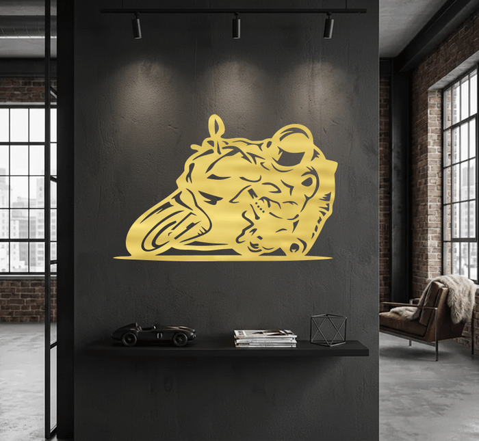 Racing Biker- Metal Wall Art