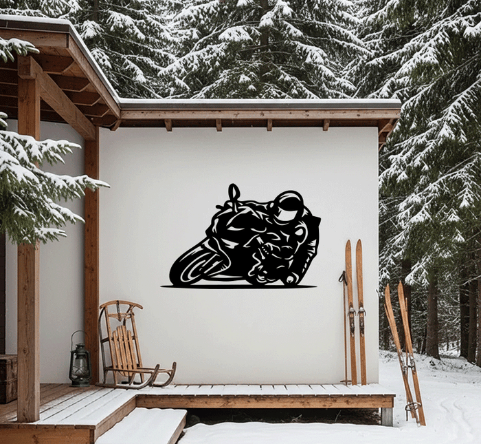 Racing Biker- Metal Wall Art