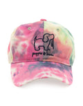 RAINBOW TIE DYE BASEBALL HAT PUPPIE LOVE