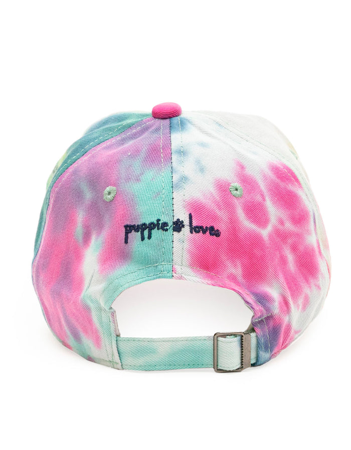 RAINBOW TIE DYE BASEBALL HAT PUPPIE LOVE