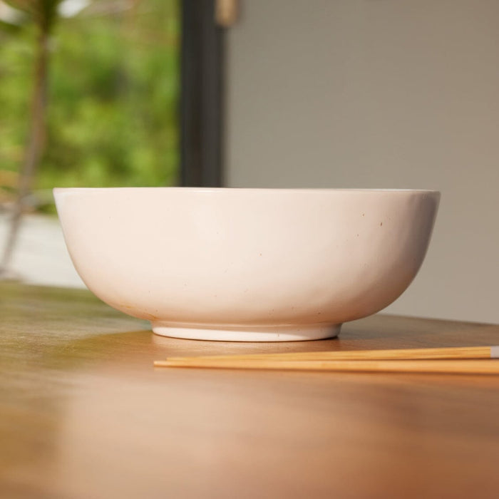Ramen bowls dinnerware by Fable Home, shown in a speckledwhite finish. – #speckledwhite