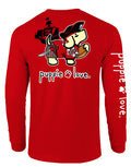 RED AND BLACK MASCOT PUP, ADULT LS PUPPIE LOVE