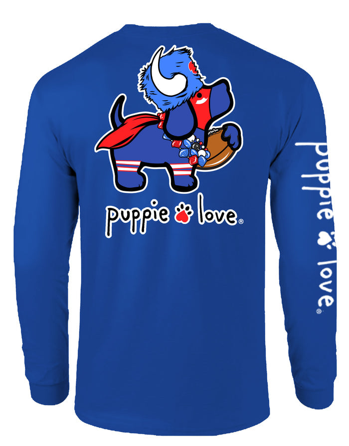 RED AND BLUE MASCOT PUP, ADULT LS PUPPIE LOVE