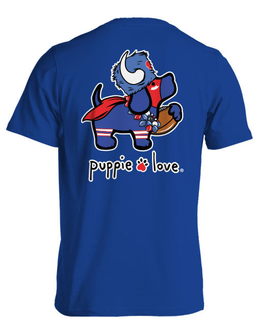RED AND BLUE MASCOT PUP PUPPIE LOVE
