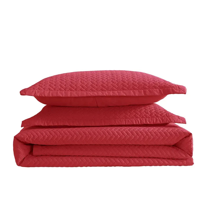 Red Velvet Oversized Quilt Set