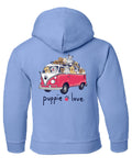 RESCUE BUS PUPS, YOUTH HOODIE PUPPIE LOVE
