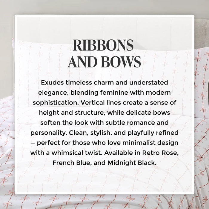 Retro Rose Ribbons and Bows Sheet Set