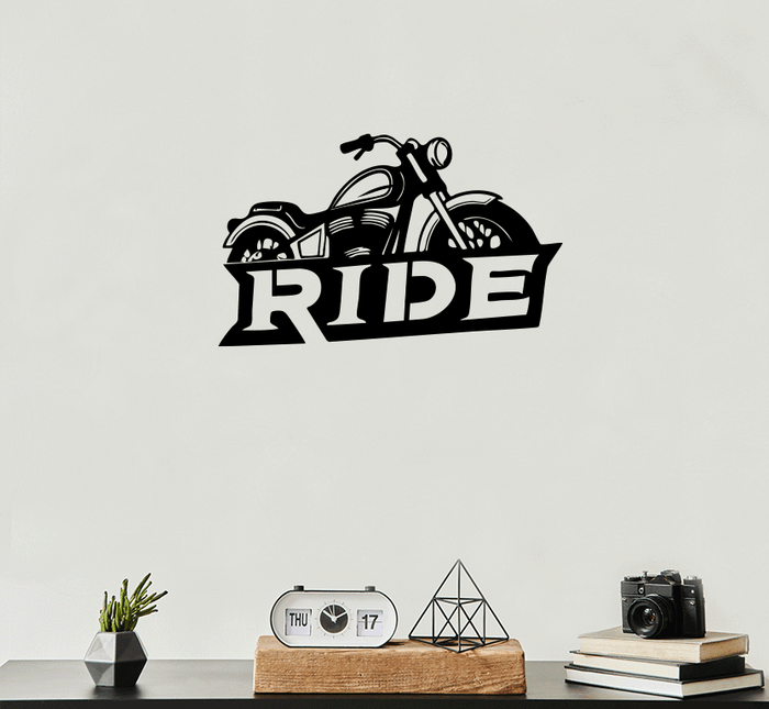 Ride Motorcycle- Metal Wall Art