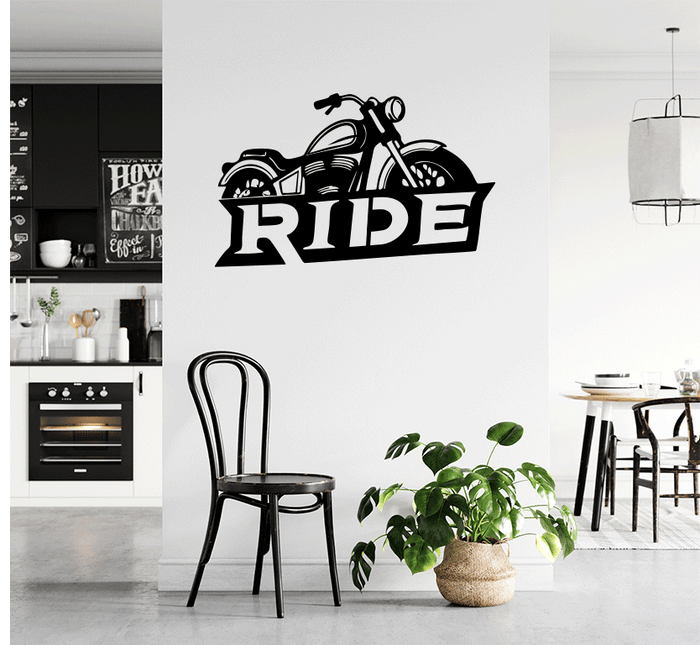 Ride Motorcycle- Metal Wall Art