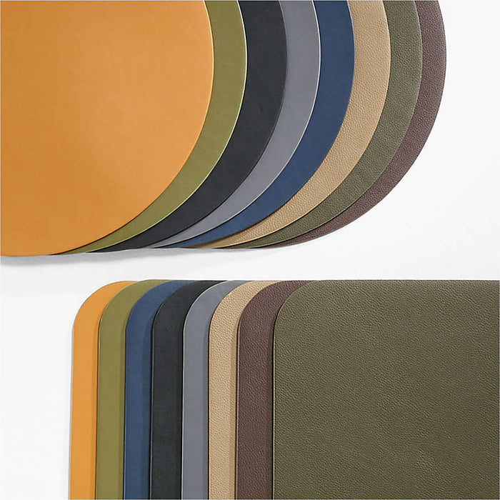 Rizzo Faux Leather Placemat Grey