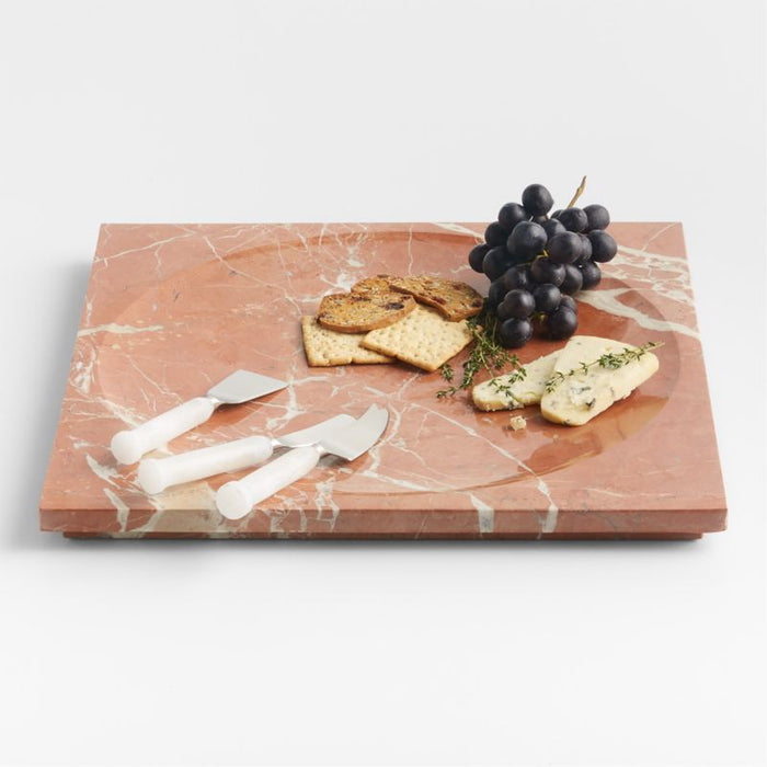 Rosa Marble Serve Platter by Athena Calderone