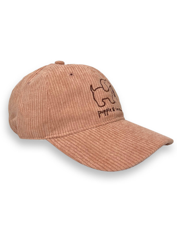 ROSE TAN CORDUROY HAT PUPPIE LOVE