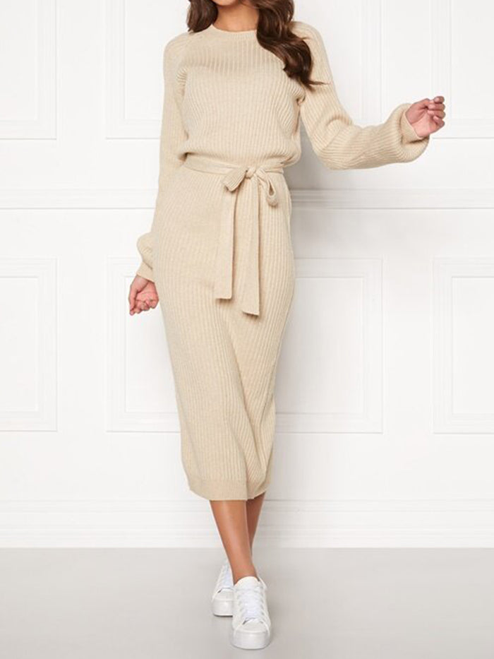 Round Neck Knitted Tight Fit Dress