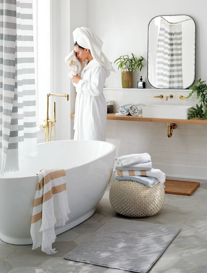 Rylan Organic Cotton Silver Bath Mat 24"x60"