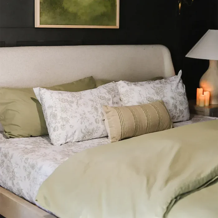 Sage Green Floral Toile Sheet Set