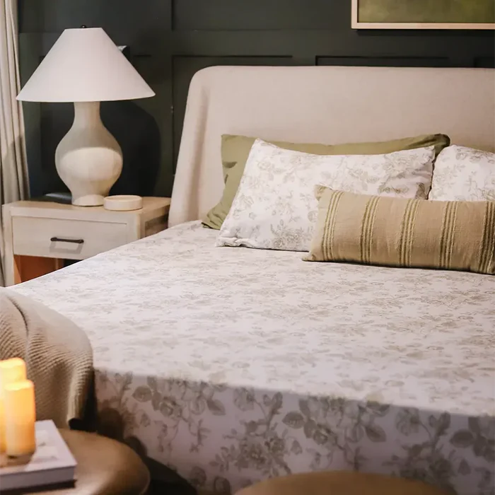 Sage Green Floral Toile Sheet Set