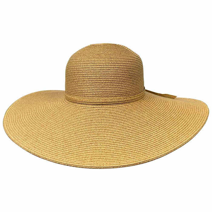 Saint Martin - 5" Flat Brim Sun Hat in Tan - Front