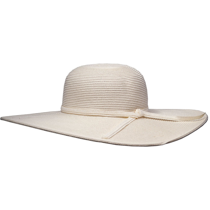 Saint Martin - 5" Flat Brim Sun Hat in White - Profile Side